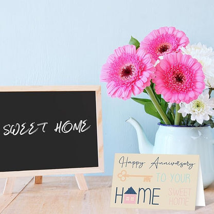 48 Pcs Happy Home Anniversary Cards with Envelopes Bulk Blank Welcome House Cards Real Estate Thank You Notes Housewarming Gifts for Clients Neighbors, 4 x 6 in(Pastel)