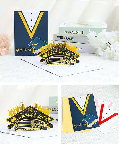 Graduation Pop Up Card, 3D Happy Graduation Greeting Card, Congrats Grad Card Gift for High School, College, University Masters and PHD Graduates (Graduation)