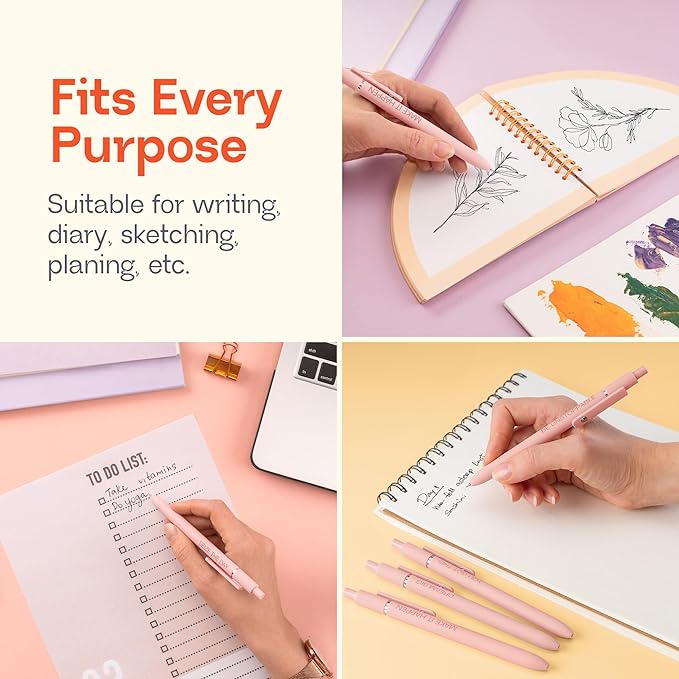 Achievers Inspirational Pen Set for Women - Motivational Quotes Office Gift for Her, Congratulations on Promotion, New Job Gifts Lady Boss Business Pens, Adult Graduation Gifts Stylish Sets (Pink)