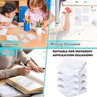 Yexiya 64 Pcs Lined Sticky Notes Self Stick Notes with Lines Bright Assorted Colors Sticky Notes for Home Office Products Post Memos, 1920 Sheets(3 x 3 Inch, 4 x 6 Inch,Mixed Color)