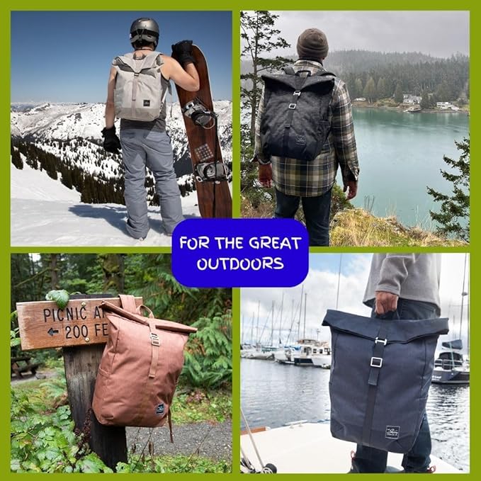 Skyway Luggage Rainier Rolltop Commuter Casual Daypack for Work or Hiking, Eco-Friendly, Made of 100% rPET Travel Laptop Bag for Women & Men, 20L, Moab Red