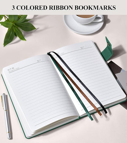 365 Page Thick Lined Journal Notebook for Men Women, A4 Large Leather Journals for Writing, Hardcover Notebooks for Work, School, Note Taking, Business, Travel Diary, College Ruled 8.5" x 11"