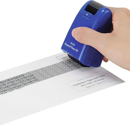 Guard Your ID Identity Protection Security Prevention Stamp Roller (Blue)