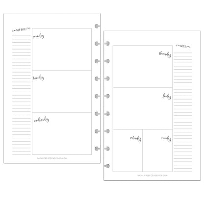 BetterNote Horizontal Undated Calendar Refill Pages for Disc Notebook, fits The Happy Planner, Discbound Levenger Circa, Staples Arc, TUL (Whimsy- 12 months, 8-Disc, 5.5"x8.5")