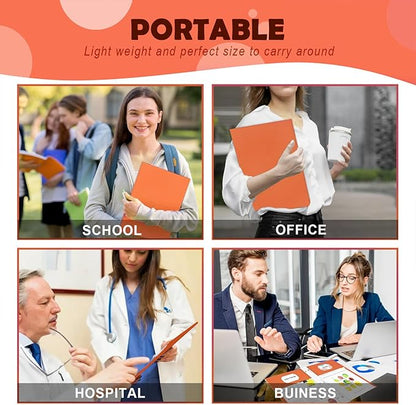 Folders with Pockets,IntoJoy 50 Pack Two Pocket Folders Business Card Holder Paper Folders with Prongs for School Office Filing Cabinet Resume Portfolio (Orange)