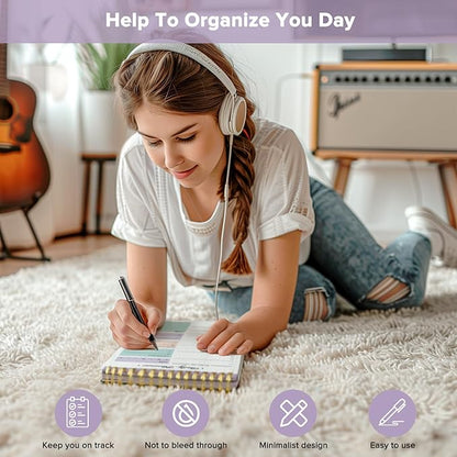 To Do List Notepad, To Do List Notebook for Work with 52 Undated Sheets, 6.7"×10.1", Daily To Do List Planner, Checklist Organizer Notebook for Office, Home and School- Purple