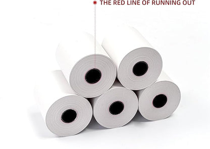 50 Rolls, GOLDEN WIND Thermal Receipt Rolls, 2 ¼" x165' Cash Register/POS Receipt Rolls, 55 GSM Premium Quality, BPA Free, White.