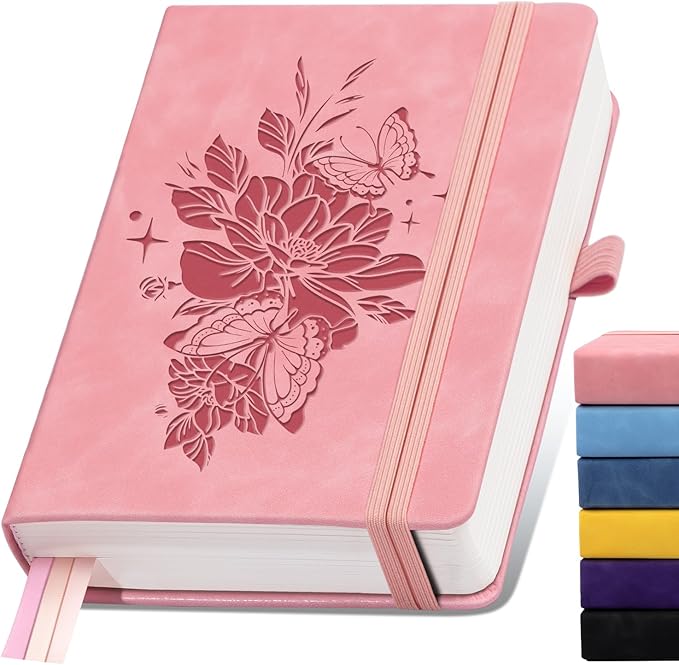 Lined Journal Notebook 365 Pages, A5 Leather Journals for Writing Women & Men, Hardcover Notebook with 100GSM Thick Paper, Daily Journal Notebook for Travel, Work, School, Note Taking, College Ruled