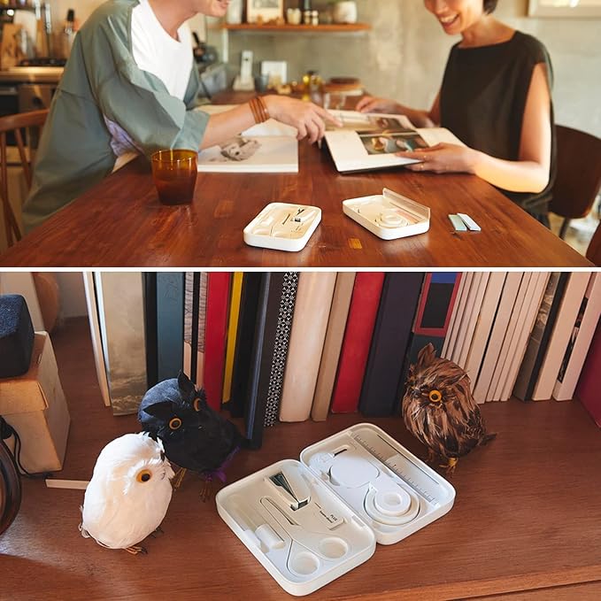 Plus Stationery Kit White (Scissors, stapler, tape, liquid glue, cutter, ruler, tape measure, pin for SIM card replacement) TD-001 30-210 With Original Stylus Ballpoint Touch Pen