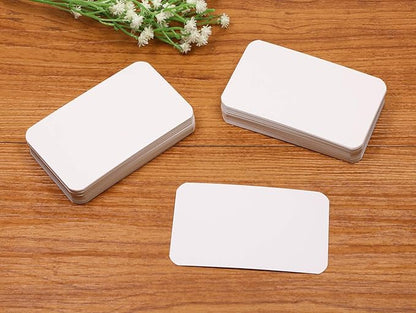 Penta Angel 100 Pcs Mini Paper Blank Gift Notes Cards DIY Craft Small Word Business Message Cards (White)