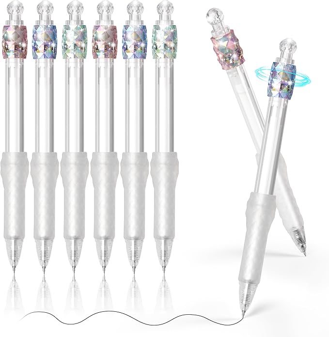 Gel Pens Office School Supplies Gifts for Women Men, Rotating Stress Relief Pen, 8 Pcs 0.5mm Black Ink Pens, Quick Dry Pens For Journaling, School Supplies for Teenagers (Colorfuls Non-Mute)