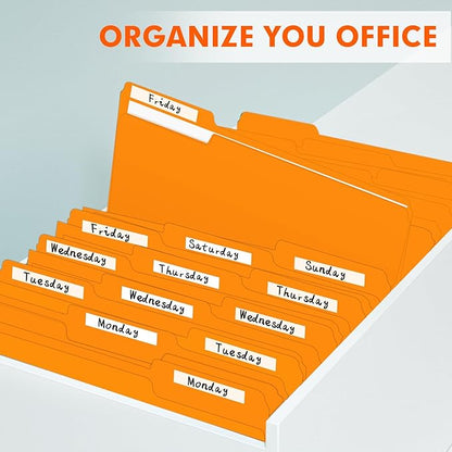 File Folder, PANDRI 120 Pack File Folder, 1/3 Cut Tab, Letter Size, Filing Folder for Office School Business, Orange