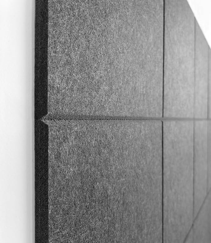 Black Cork Board 47"x35" - 12 Pack Felt Wall Tiles with Safe Removable Adhesive Tabs, Large Cork Board 48 x 36 inches Cork Board for Office Large Cork Boards for Walls 72 x 48 - Gray Black