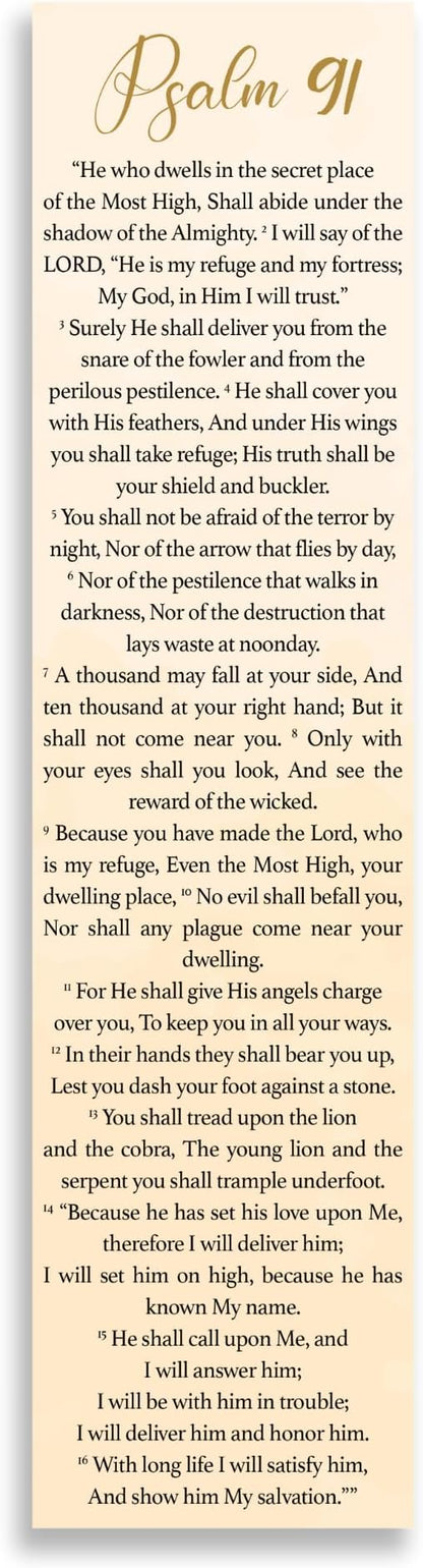 Bible Verse Psalm 91 Christian Bookmarks, Christian Bookmark, Page Marker Divider, Christian Gifts for Men Woman Father Mother Faith Hope Encouragement (Pack of 12)