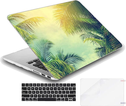 Case Compatible with MacBook Air 13 inch Retina Display with Touch ID, Hard Protective Shell with Keyboard Cover ( M1 A2337 A2179 A1932, 2018 2019 2020 Release) - Palm Tree Against Blue Sky