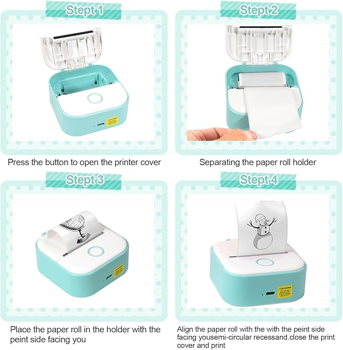 14 Rolls 53mmx28mm Thermal Printer Paper, Mini Colorful Self-adhesive Label Printer Paper for Phomemo Memoking Mini Printer, Small Printer T02/M02, Study Notes, Journal Photos (white)