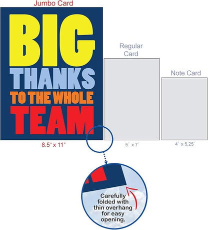 NobleWorks - Jumbo Thank You Greeting Card (Team) 8.5 x 11 Inch with Envelope (1 Pack) Large To The Whole Team J9150TYG