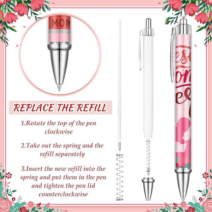 24 Pcs Mothers Day Pen Bulk Appreciation Gift for Mom Party Favors Birthday Cute Pen for Mother Thank You Gift for Women Desk Decoration Journaling Stationery Accessories Office Group Souvenir