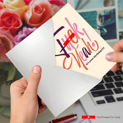 NobleWorks - 1 Funny Women's Birthday Card - Hilarious Bday Greeting Card with Envelope, Sassy Celebration - Eff Yeah C6405BDG