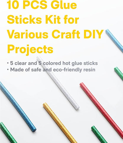 HOTO Cordless Hot Glue Gun, Minimalist Style, 30S Heating Fast, Smart-Power-off, Compact Size, USB-C Rechargeable, Intelligent Temperature Control, 10 Glue Sticks for Crafts, DIY Arts, Home Repairs