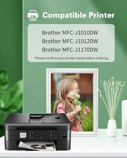 LC401 Ink Cartridge Replacement for Brother LC401XL LC401 XL Work with Brother MFC-J1010DW MFC-J1012DW MFC-J1170DW Printer, 5 Pack (2 Black, 1 Cyan, 1 Magenta, 1 Yellow)