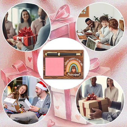 Principal Sticky Note Holder, Principal Appreciation Gifts, Thank You Gifts for Principal, Principal Christmas Gifts, Principal Office Decor Self-Stick Note Pad Holders YB371