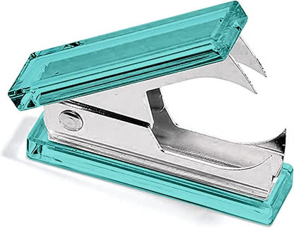 OfficeGoods 3 Piece Acrylic Desk Set - Includes Ruler, Staple Remover, Scissors - Functional & Elegant Desk Accessories - Stationery Tools for Home, Office, and School - Green with Silver Metal