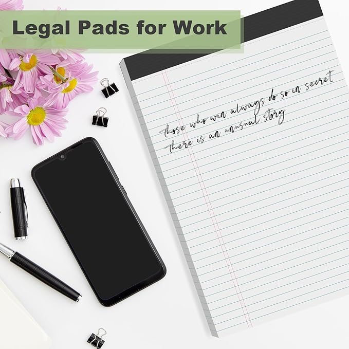 4 Pack Note Pads 8.5 x 11 White Legal Pads Narrow Ruled - 30 Sheets Per Notepad, Double-Side Printed Thick Writing Pads, Perforated Legal Pad 8.5 x 11 Notepads Paper for School College Office Business