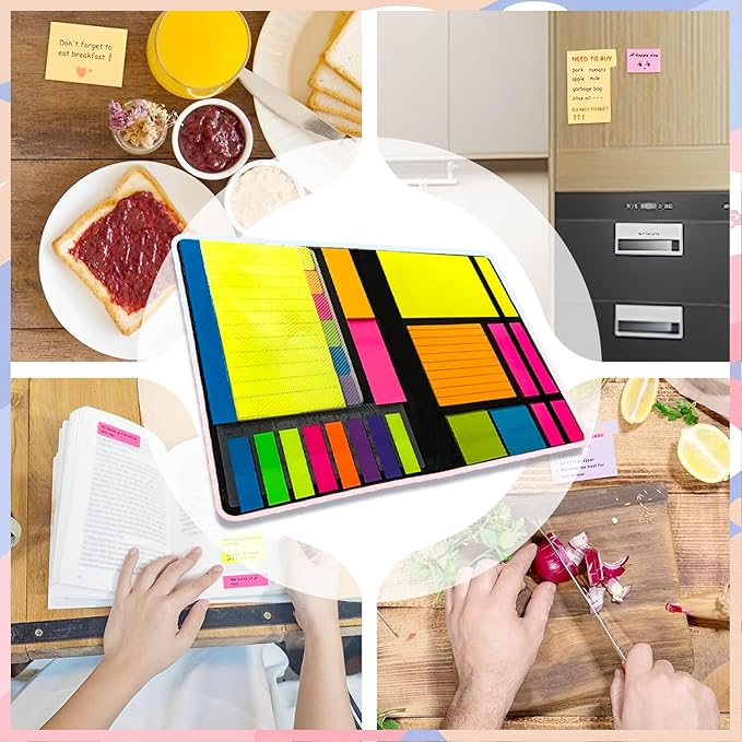 Sticky Notes Set, Sticky Notes Tabs, 710 Pack, Divider Sticky Notes, School Supplies, Office Supplies, Planner Sticky Notes, Sticky Note Dividers Tabs, Book Notes, Back to School Supplies (710pcs)