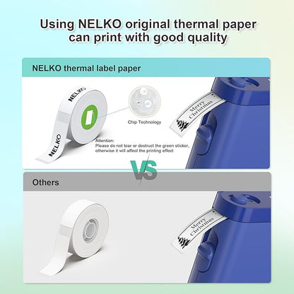 Nelko Label Maker Machine with Tape, P21 Bluetooth Label Printer, Wireless Mini Label Makers with Multiple Templates for Organizing Office Home, Blue