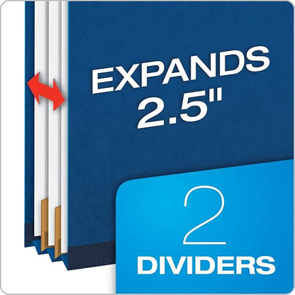 Pendaflex® Classification Folders, 2 Dividers, 2" Fasteners, Letter, Dark Blue, 10/Box (24132P)