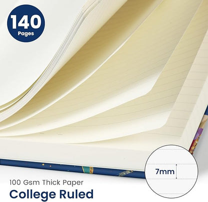 Lined Spiral Journal Notebook for Women, Pretty A5 College Ruled Hardcover Notebook for Work & Note Taking, Cute Aesthetic Journal for Writing, 140 Pages, Tulip