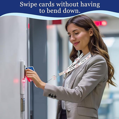 Giancomics Be Kind Lanyards for Id Badges, Cute Rainbow Lanyards with Retractable Reel, Waterproof ID Badge Holder for Cruise Ships Cards Key, Work Name Tag Zip Card Protector 2 Pack