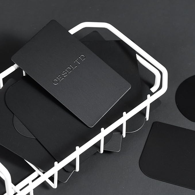 Thick Aluminum Metal Business Cards Anodized Aluminum 86 X 54 X 0.8mm 15 pcs Include Protector Sleeves (Different Shapes Black)