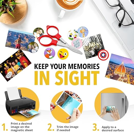 X-bet MAGNET Inkjet-Optimized Printable Magnetic Sheets - 8.5x11 Magnet Paper for DIY Stickers, Decorations, Labels - Easy to Print, Cut & Create Your Own Magnets (Matte, 15pcs)