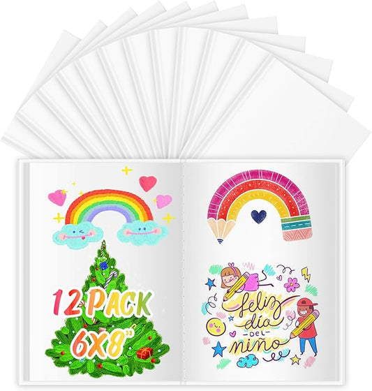 12-Pack Blank Hand Writing Books for Kids Ages 4 5 6 7 8 9 10 11 12 Year Old, 60 Pages 6"x8" Blank Hardcover Books Bulk, Notebooks & Journal Supplies, Back to School Essentials Office Desk Accessories