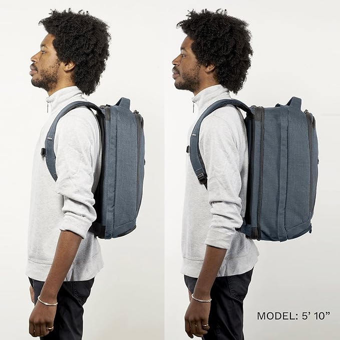 Knack Series 1 Laptop Backpack Fits up to 15 Inch - Knack Bags Carry-On Backpack, TSA Approved, Expandable Travel Backpacks With 3 Day Outfit Capacity (Indigo Blue, Medium)