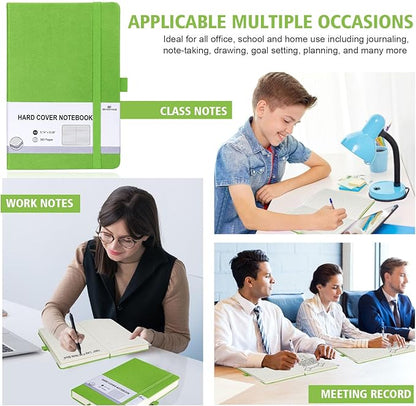 Lined Journal Notebook, 1 Pack (Grass Green), 360 Pages, 9.8 inches x 6.9 inches - 100 gsm Thick Paper, Hardcover