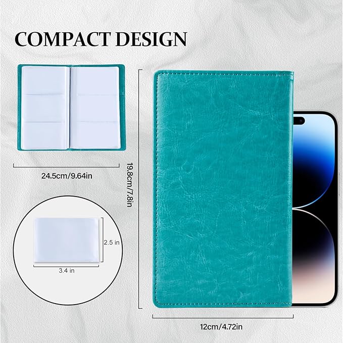 300 Card Capacity Leather Business Card Book Holder Organizer, Card Binder Professional PU Name Card Credit Cards Booklet (Multiple Colors Optional)