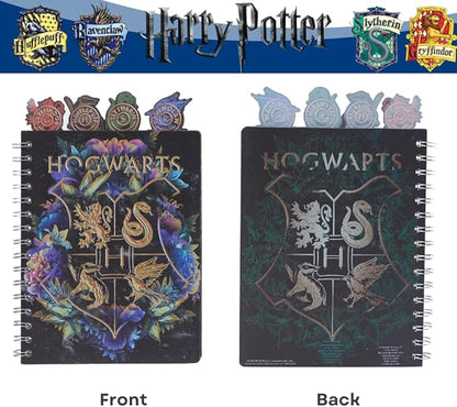 Innovative Designs Harry Potter Hogwarts Tab Journal Notebook, Spiral Bound, 96 Lined Pages, 8 x 7 inches, Black