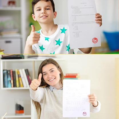 Yinder 24 Pcs Teacher Stamps for Classroom Self Inking Classroom Stamps Bulk for Teachers Elementary Colorful Motivational Encouraging Gifts(Expression)