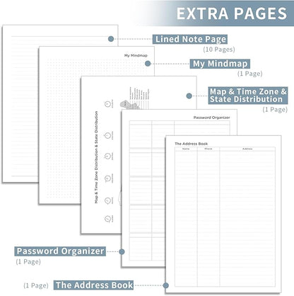 AHGXG 2026 Planner, Weekly and Monthly, Large A4 8.5"x11", Planner 2026-2027, Calendar 15-Months Jan 2026 - Mar 2027, Vegan Leather Softcover, Inner Pocket, Gray Blue