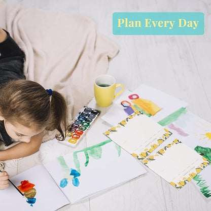 Weekly Planner Notepad Tear Off Set of 2 Weekly Calendar Pad 52 Undated To Do List Notepad Sheets Desk Planner Planning Pads Productivity Tracker for Work Goals Notes Schedule Ideas, Yellow