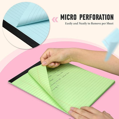 Colored Legal Pads, 3 Pack Writing Pads 8.5 x 11, Wide Ruled Legal Notepads, Lined Pads of Paper 8.5 x 11, Blue/ Purple/Green Note Pads, 30 Sheets Per Legal Pads for School, College, Office, Home
