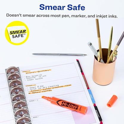 AVERY Hi-Liter Desk-Style Highlighters, Smear Safe Ink, Chisel Tip, 12 Fluorescent Orange Highlighters (24050)