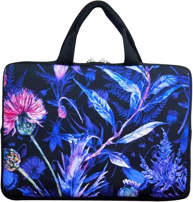 11 11.6 12 12.5 inch Laptop Carrying Bag Chromebook Case Notebook for Apple MacBook Air Samsung HP DELL Lenovo Asus (Purple Flower)