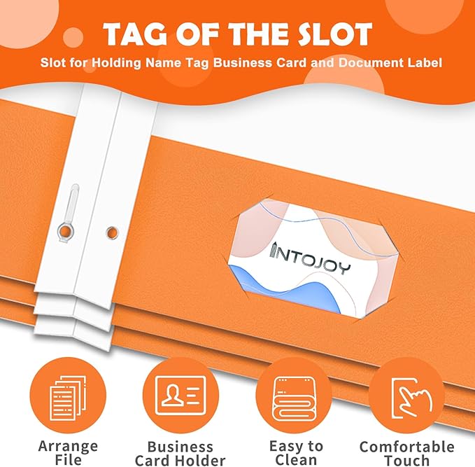 Folders with Pockets,IntoJoy 50 Pack Two Pocket Folders Business Card Holder Paper Folders with Prongs for School Office Filing Cabinet Resume Portfolio (Orange)