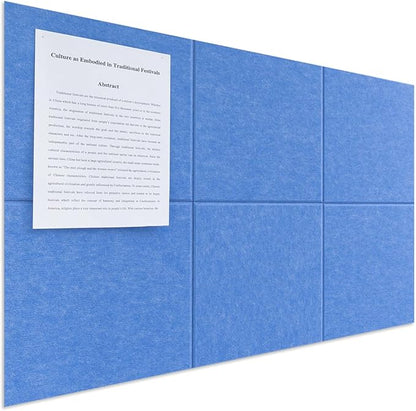 Large Felt Bulletin Board(36" x 24"),Cork Board Alternative,6 Pack Felt Wall Tiles with Safe Removable Adhesive Tabs,Notice Pin Board/Message Board/Vision Board for Office, School & Home