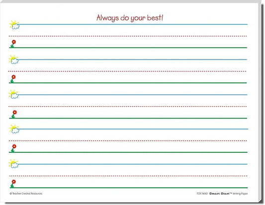 Teacher Created Resources 76501 Smart Start K-1 Writing Paper: 100 sheets, White