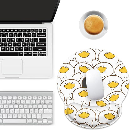Ergonomic Mouse Pad with Wrist Support,Black and White Duck Mouse Pad with Wrist Rest,Relieve Wrist Pain Mousepad Non-Slip Rubber Base,Mouse Pads for Desk,Computers,Laptop,Office,Home,Accessories